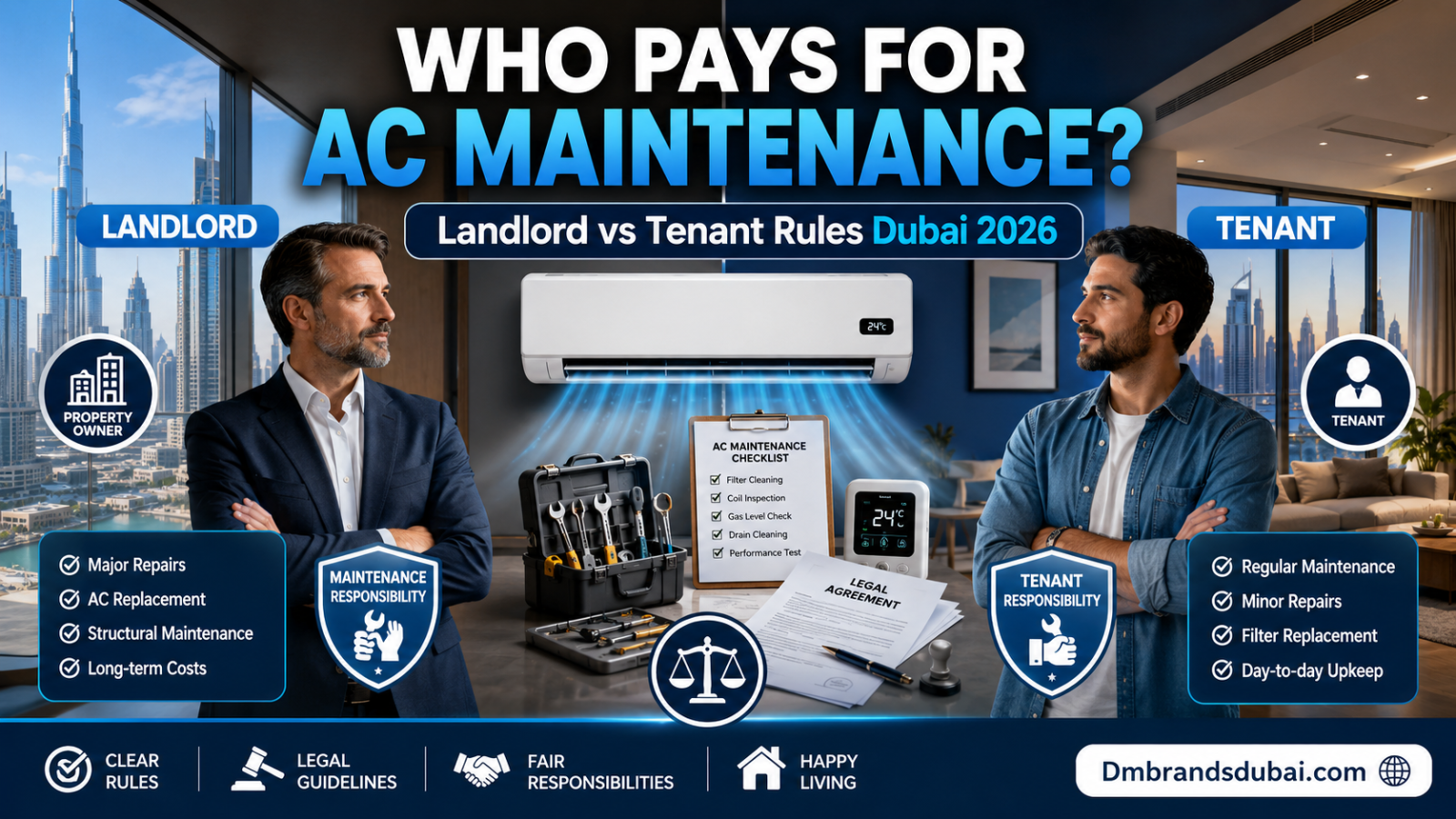 Who Pays for AC Maintenance in Dubai? Landlord vs Tenant Rules - DMBrandsDubai 2026
