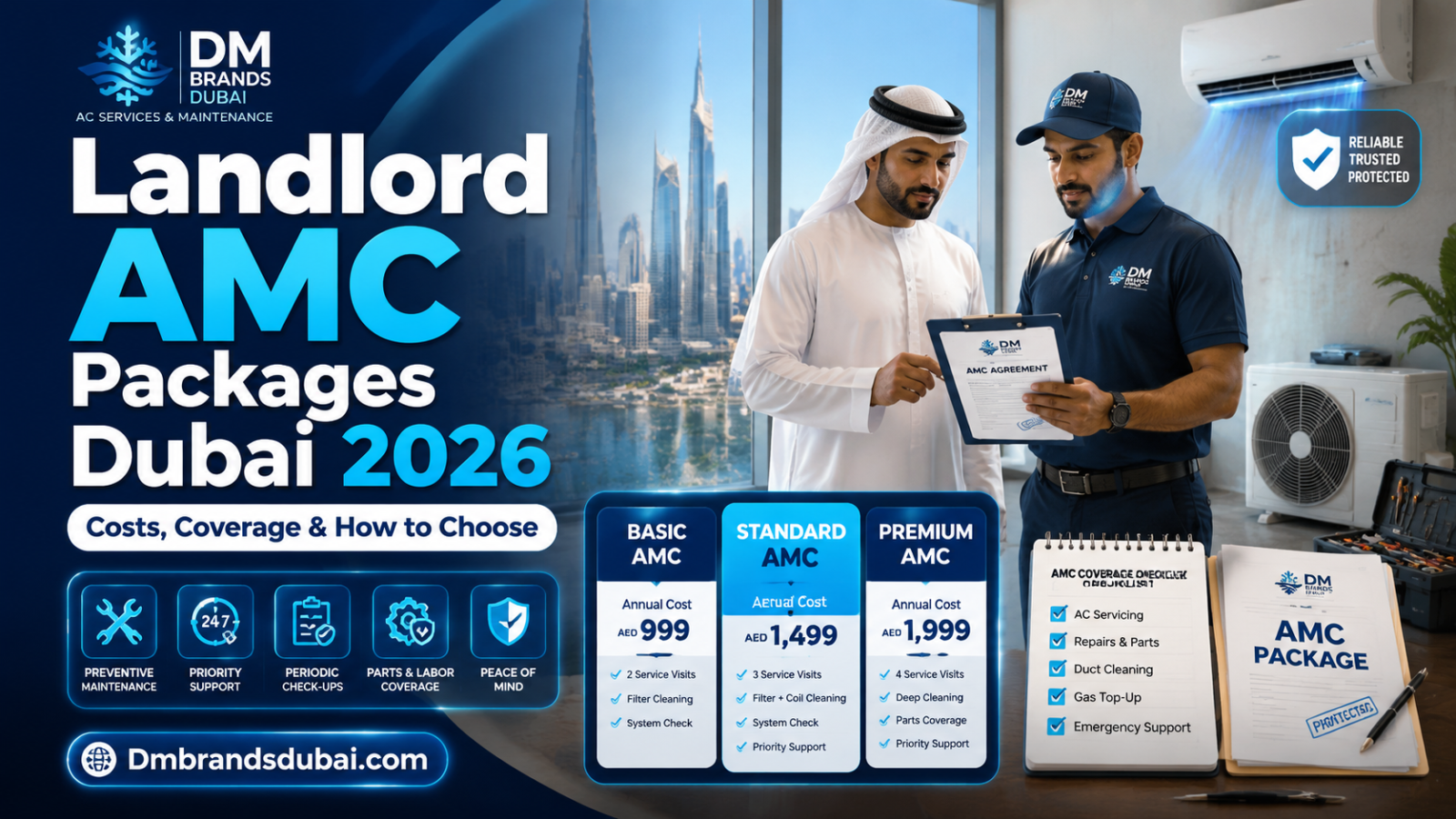Landlord AMC Packages Dubai: Costs, Coverage & How to Choose (2026) - DMBrandsDubai