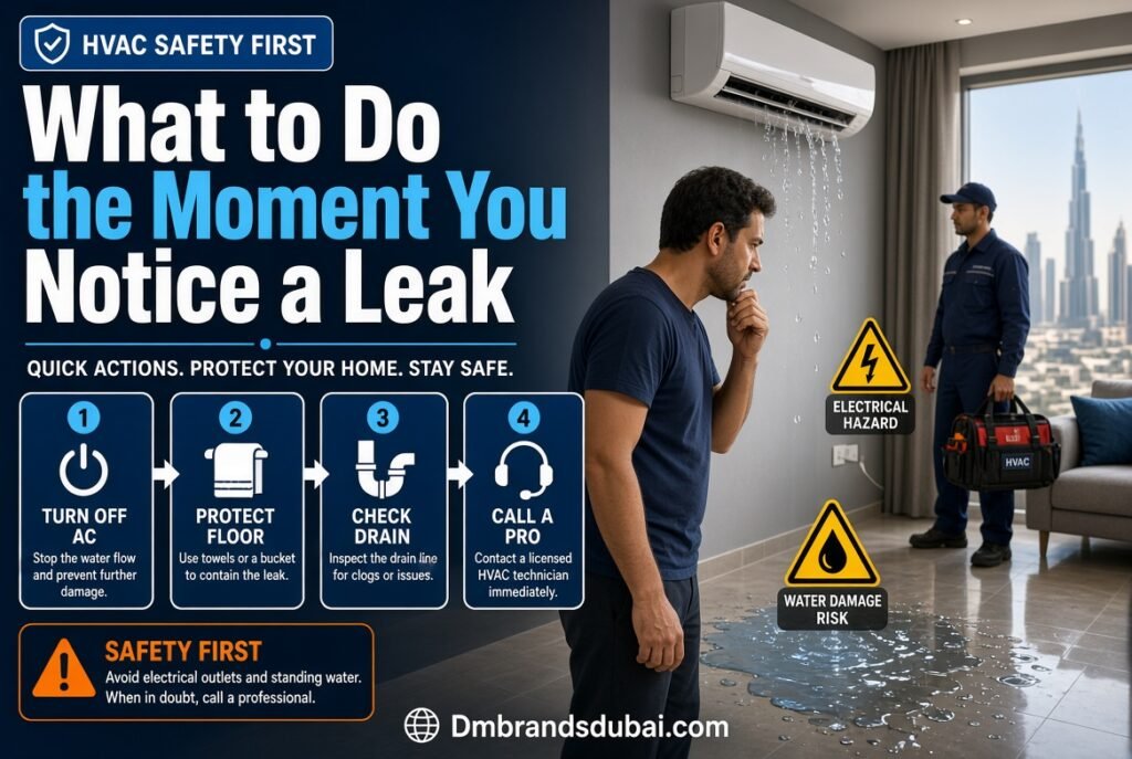 AC Leaking Water Inside: Causes, Fixes & When to Call a Pro (2026) - DMBrandsDubai