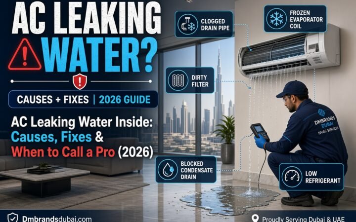 AC Leaking Water Inside: Causes, Fixes & When to Call a Pro (2026) - DMBrandsDubai