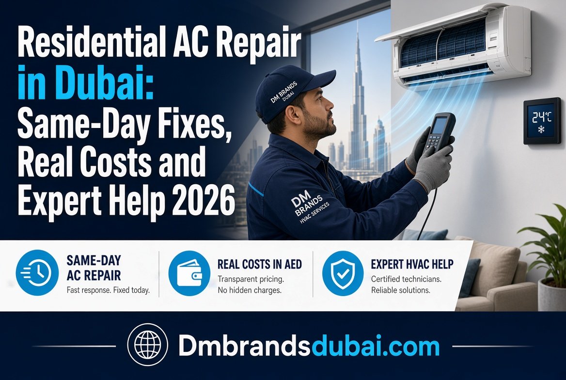 Residential AC Repair in Dubai: Same-Day Fixes, Real Costs and Expert Help 2026 - DMBrandsDubai